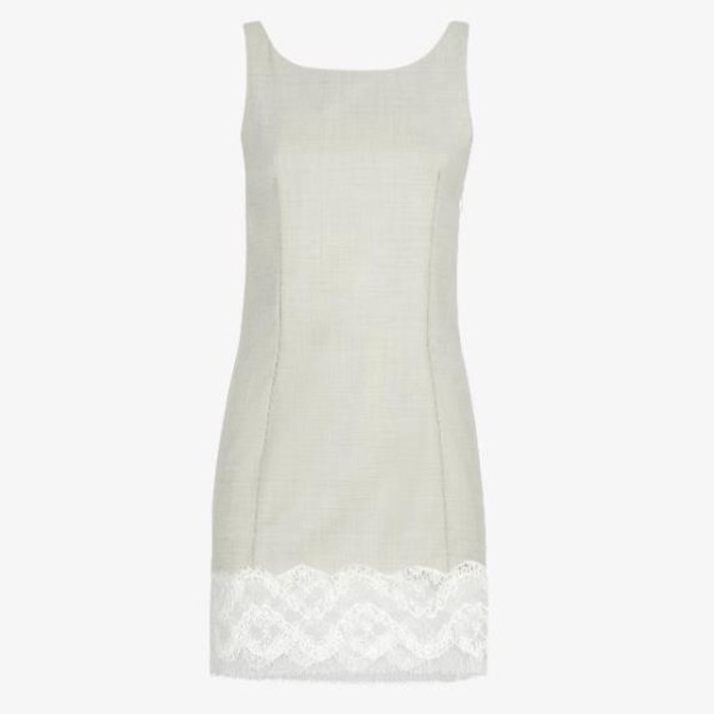 Fendi Cream Lace Trim Dress Size 40 S